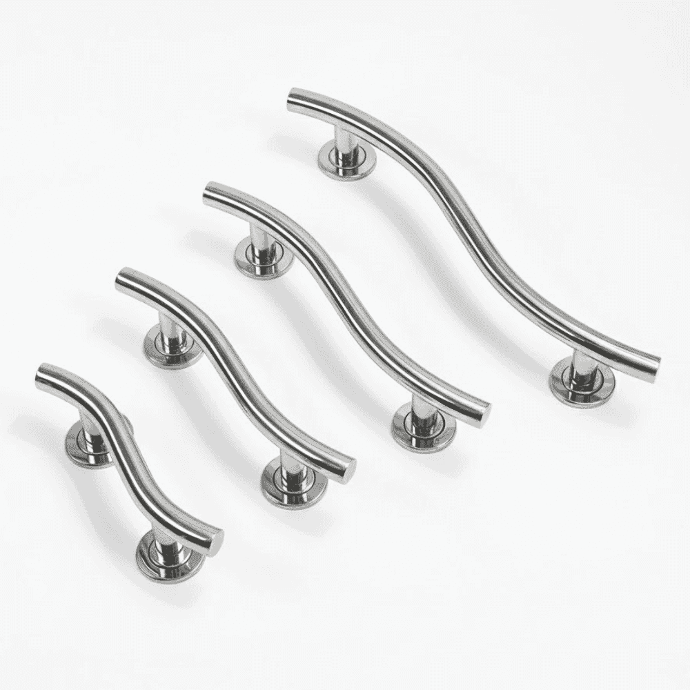 Polished Stainless Steel Curved Grab Rail