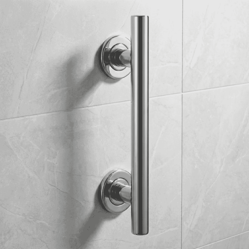 polished stainless steel grab rail 14 inch on wall