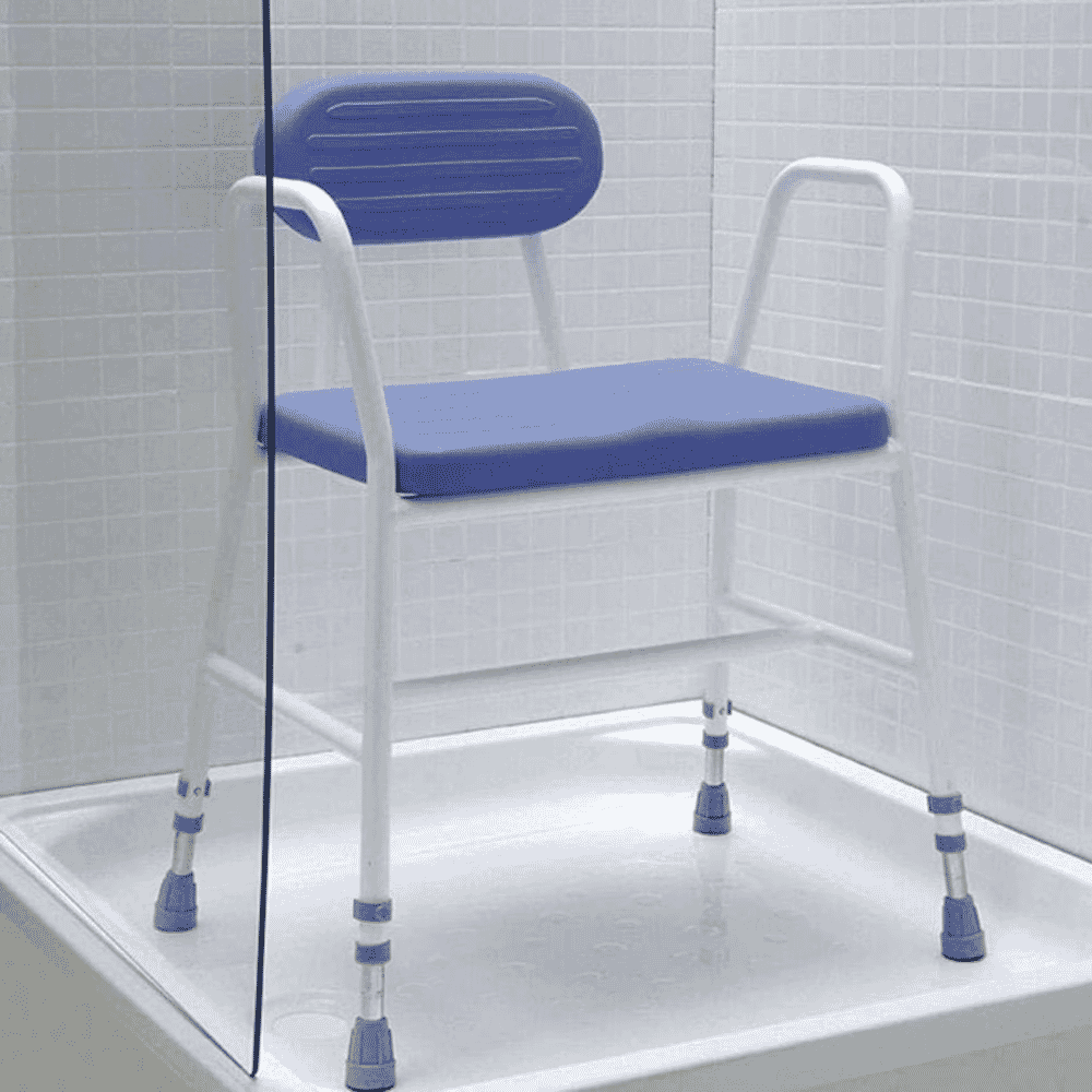 polyurethane moulded shower stool wide in shower