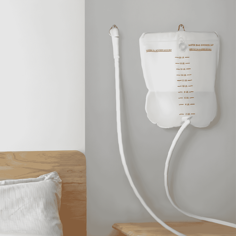 portable shower in situ