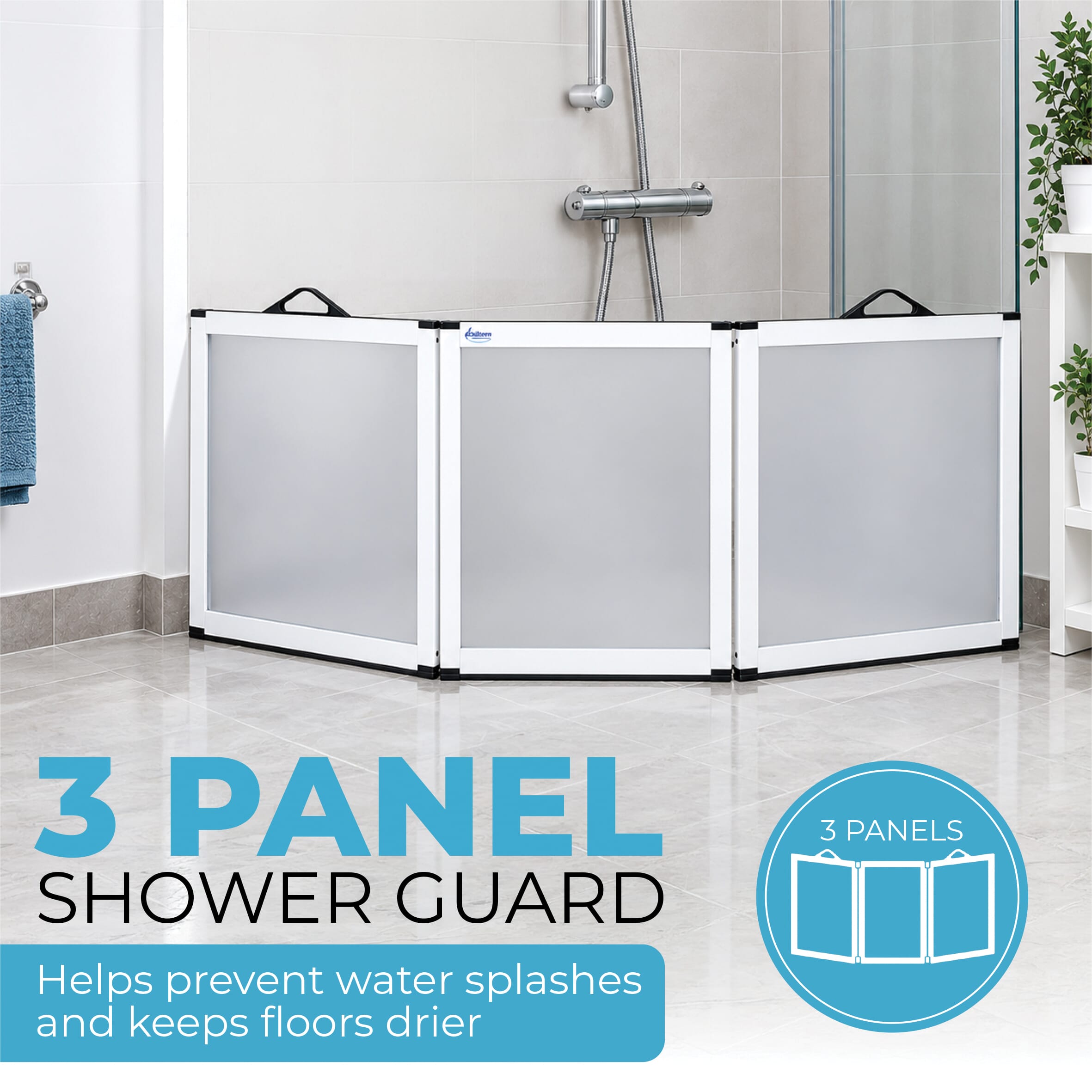 portascreen 3 panel shower guard features
