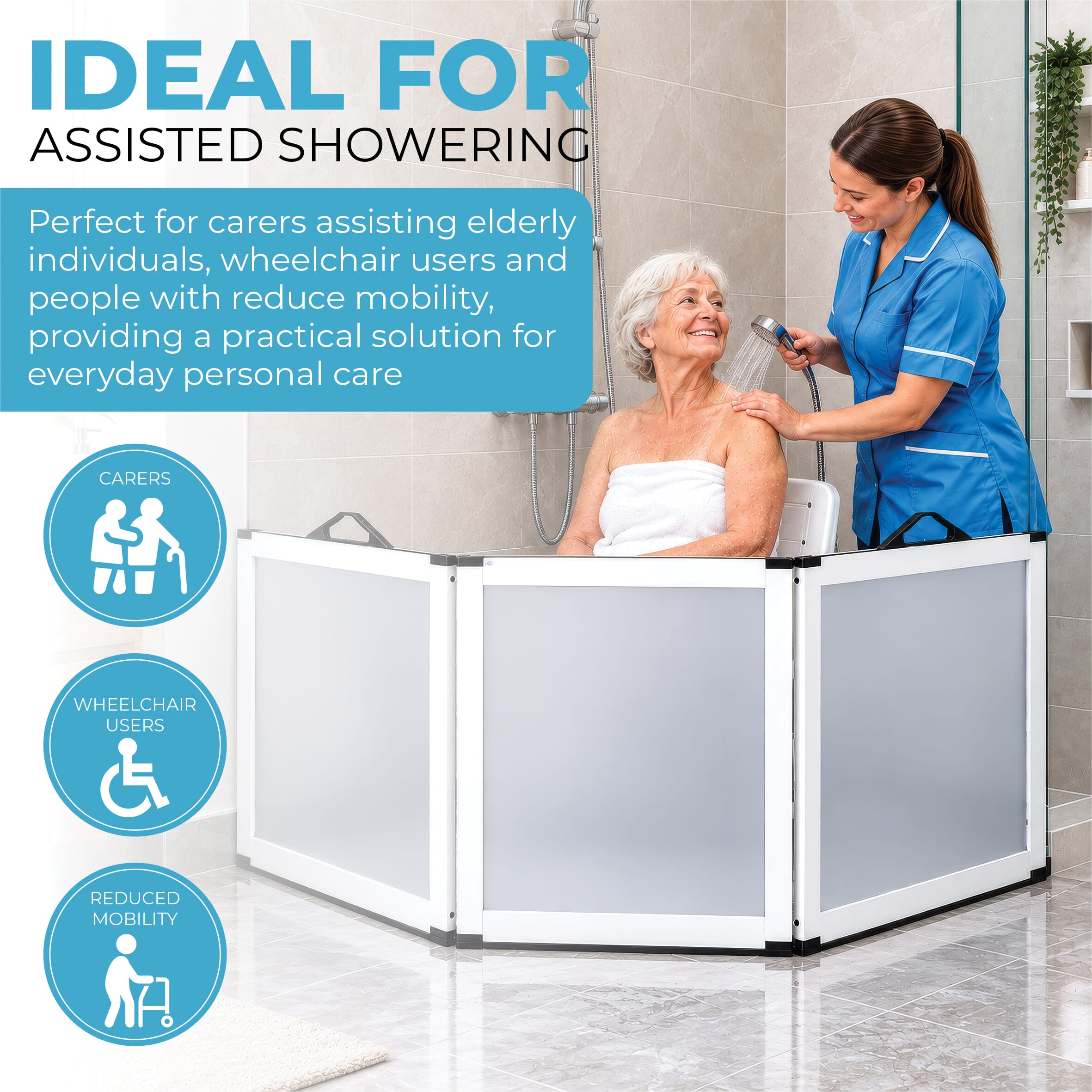 portascreen 3 panel shower guard use