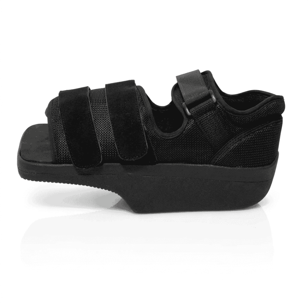 post op wedge heel shoe side