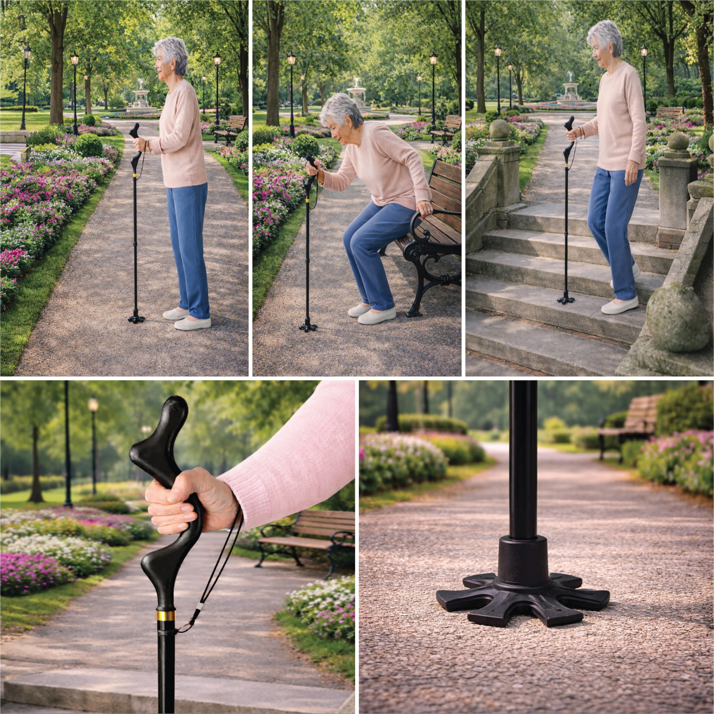posture cane in use