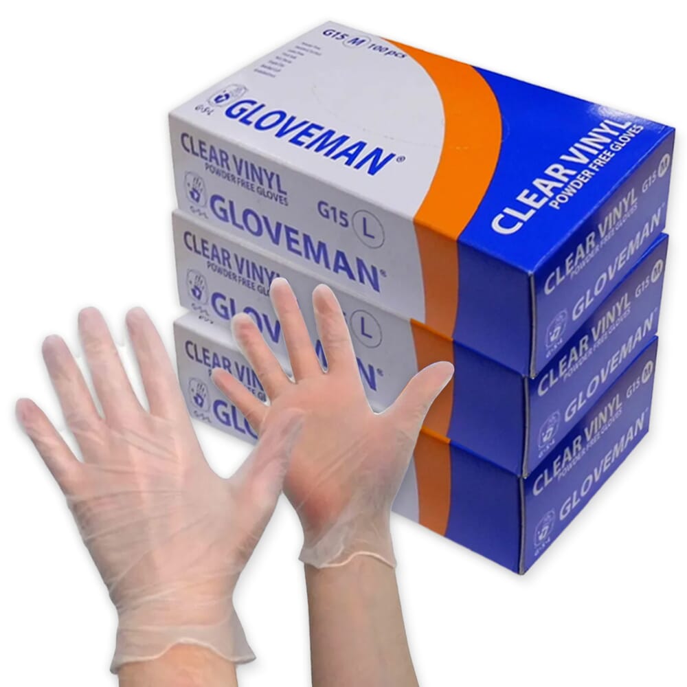 powder free vinyl gloves large 3 boxes