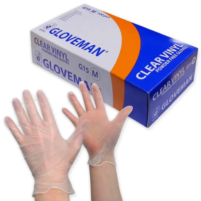 powder free vinyl gloves medium box of 100