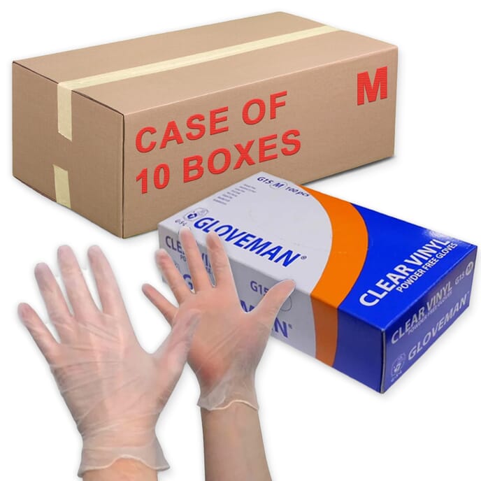 powder free vinyl gloves medium case of 10 boxes