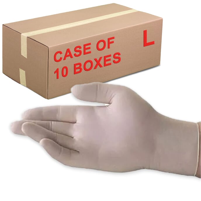 powderless vinyl gloves case of 10 boxes large