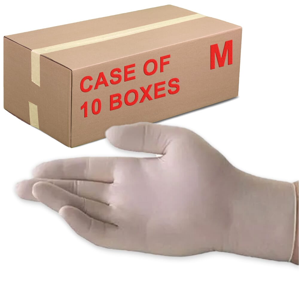 View Powderless Vinyl Gloves Case of 10 Boxes Medium information
