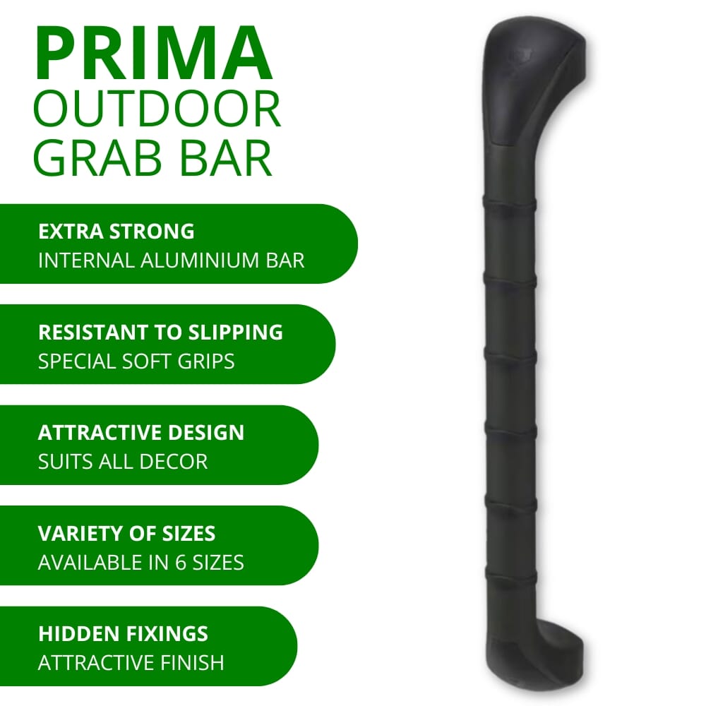 Prima Outdoor Grab Rail (Green & Black) - 18'' (46 cm) Length from ...