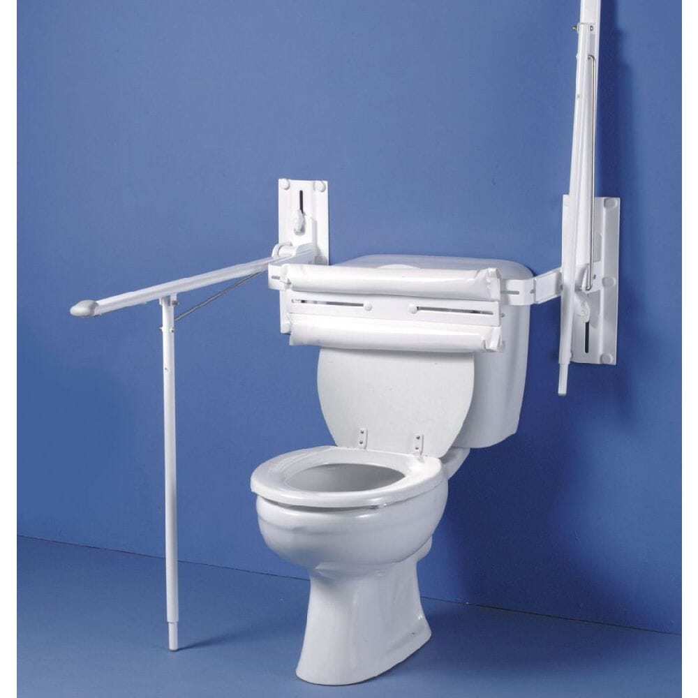 Pressalit Folding Support Rail With Leg Adjustable Height from