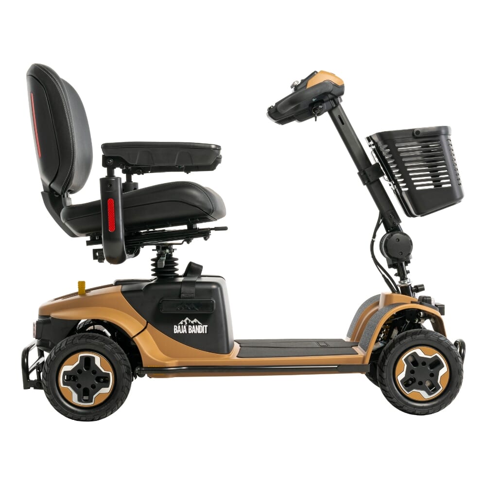 pride baja bandit mobility scooter tan side
