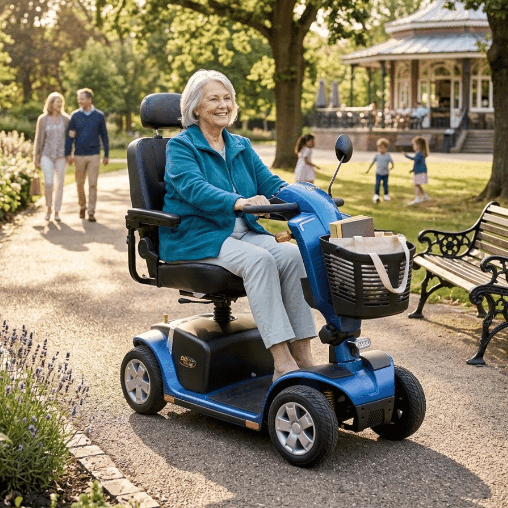 pride colt deluxe 2 0 mobility scooter blue lifestyle