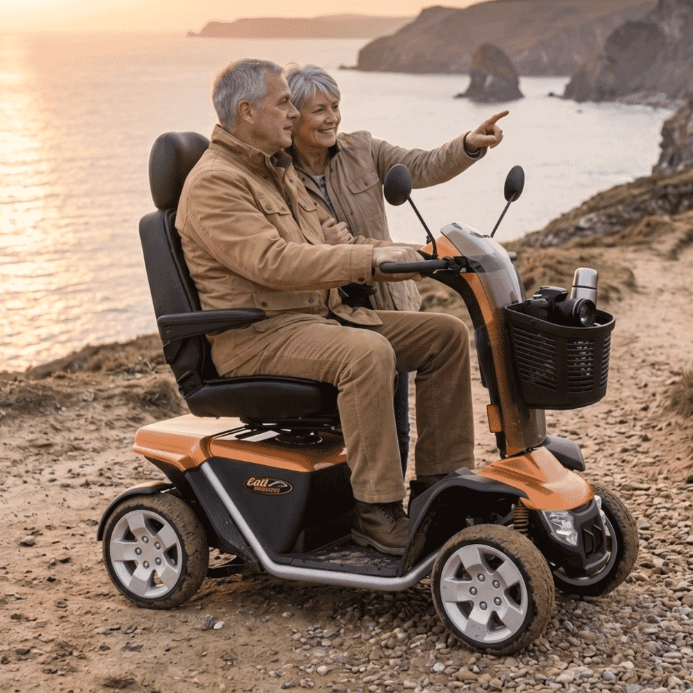 pride colt executive mobility scooter orange lifestyle