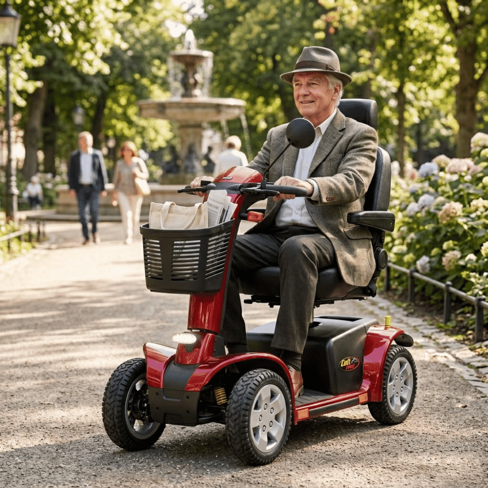 pride colt pursuit mobility scooter red lifestyle