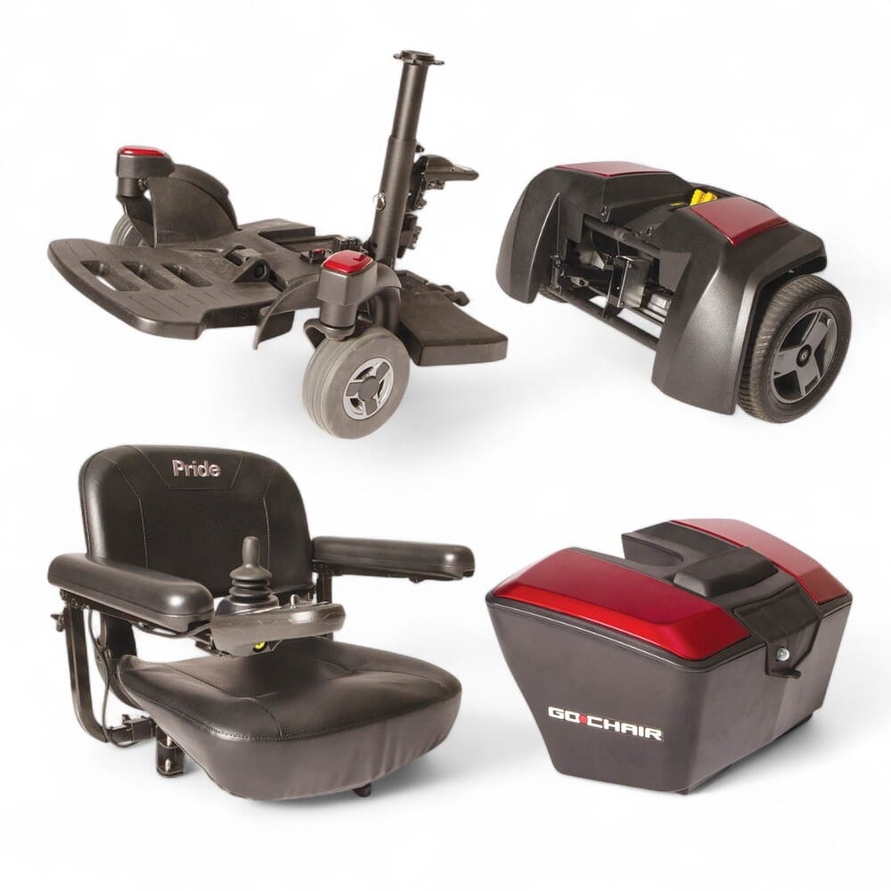 pride go power chair dismantled