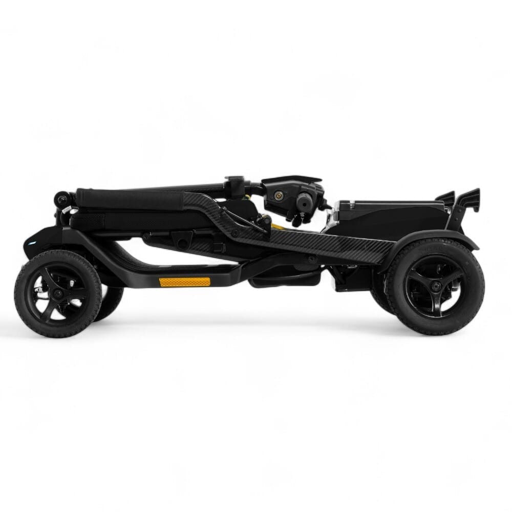 pride gogo super portable folding mobility scooter black folded