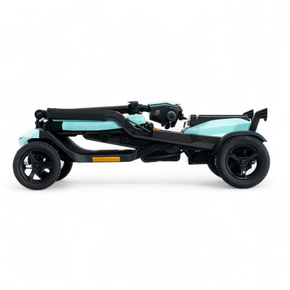 pride gogo super portable folding mobility scooter mint folded