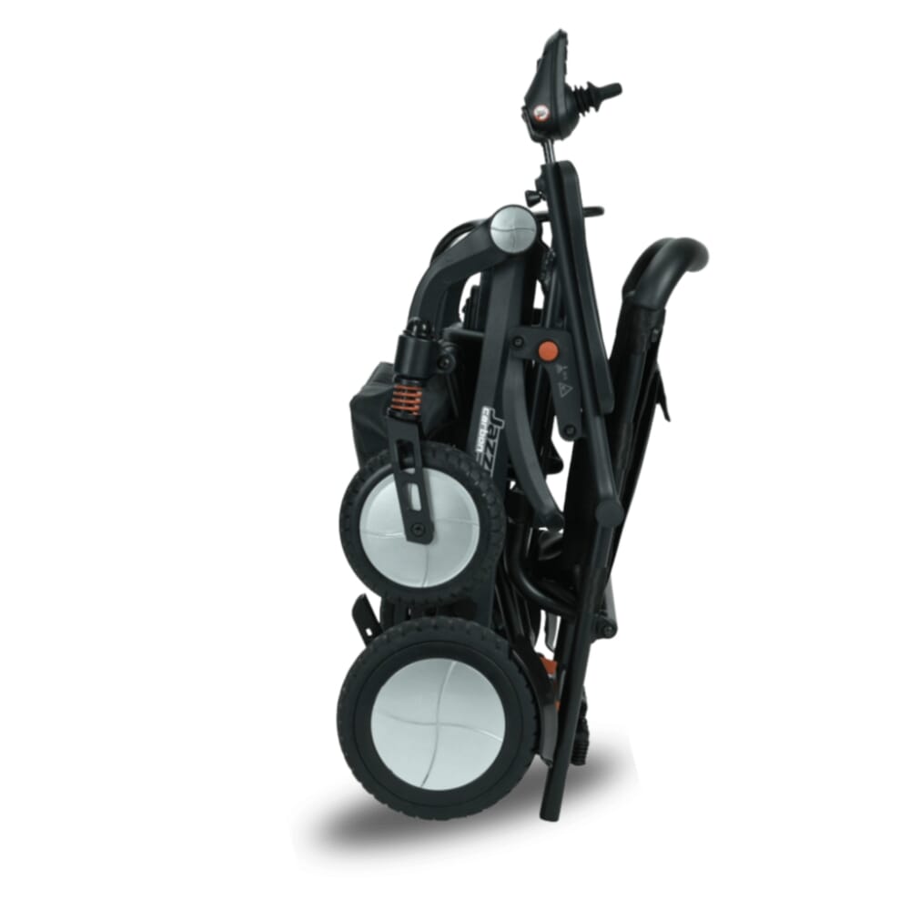 pride jazzy carbon injection folding electric wheelchair folded