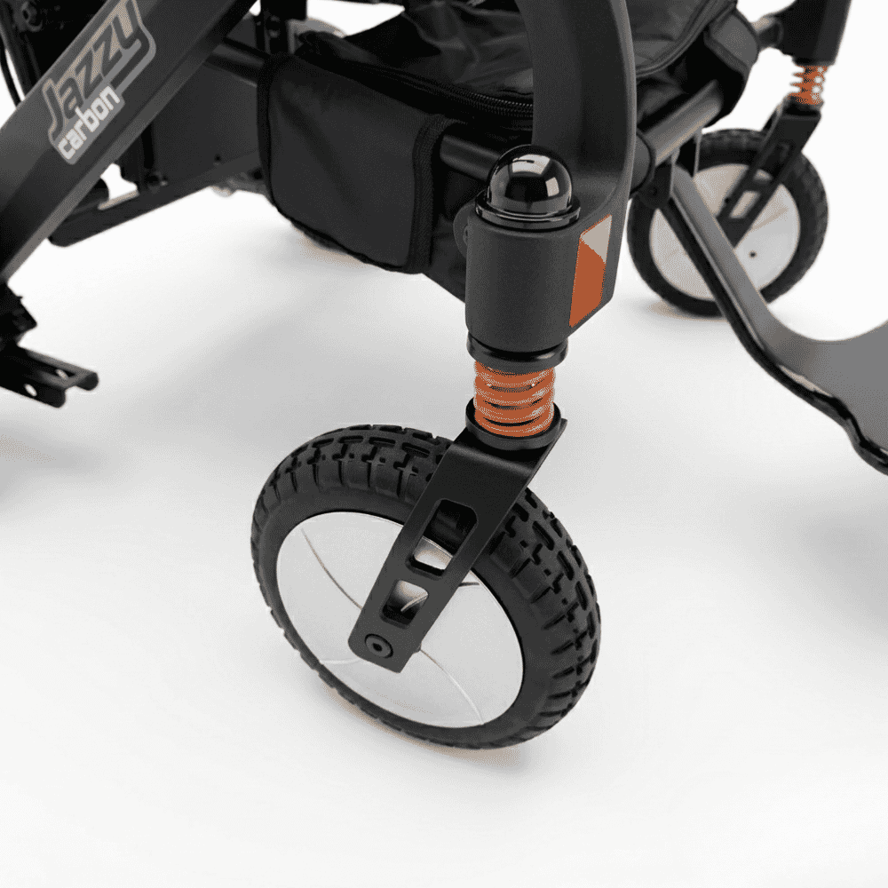 pride jazzy carbon injection folding electric wheelchair front wheel