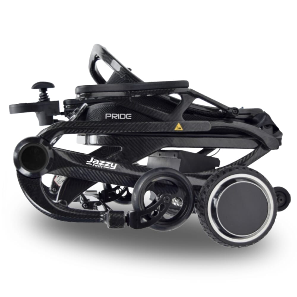 pride jazzy carbon swift folding electric wheelchair folded