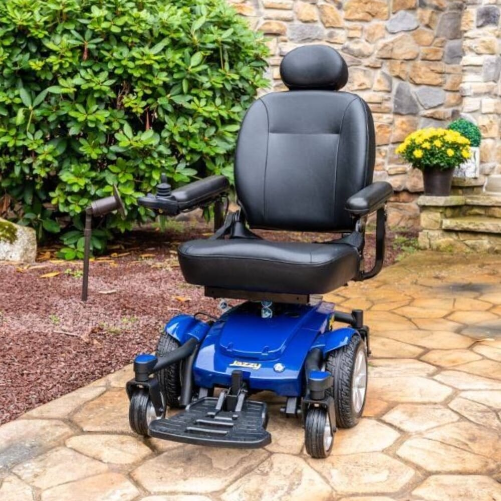 pride jazzy select 6 power wheelchair blue lifestyle
