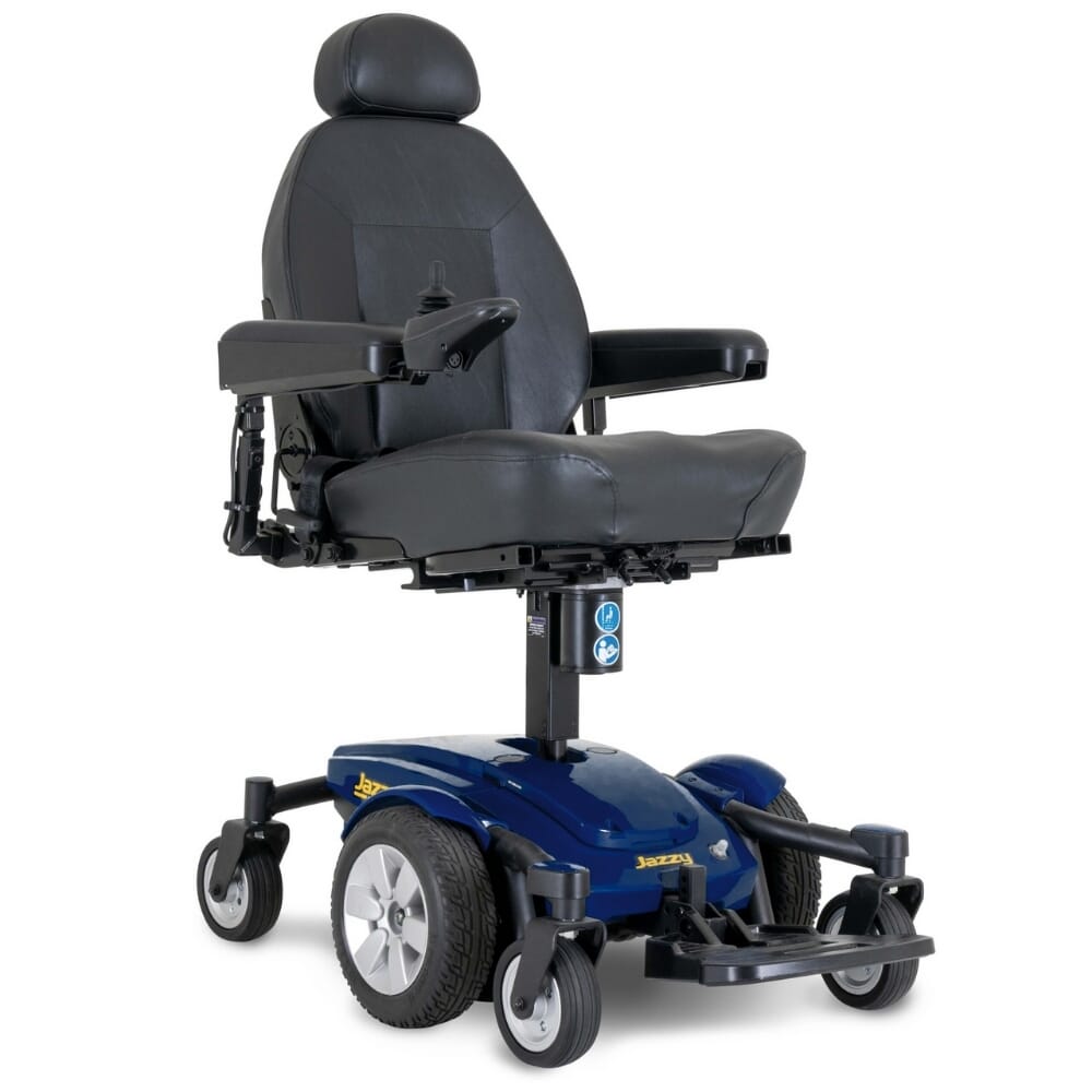 View Pride Jazzy Select 6 Power Wheelchair Blue with Power Seat Lift information