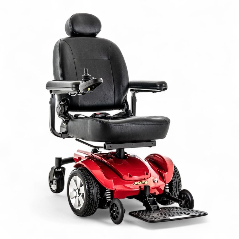 pride jazzy select power wheelchair red