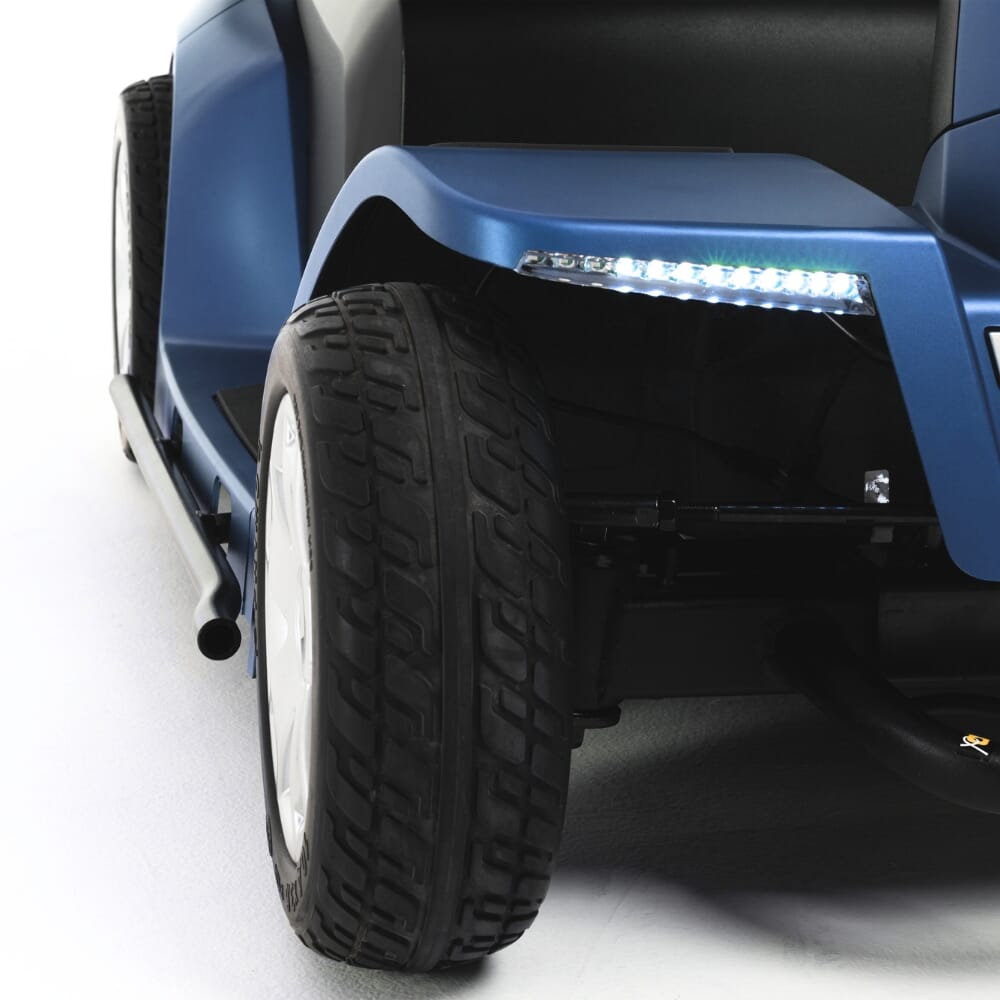 pride maxima four wheel mobility scooter blue front lights