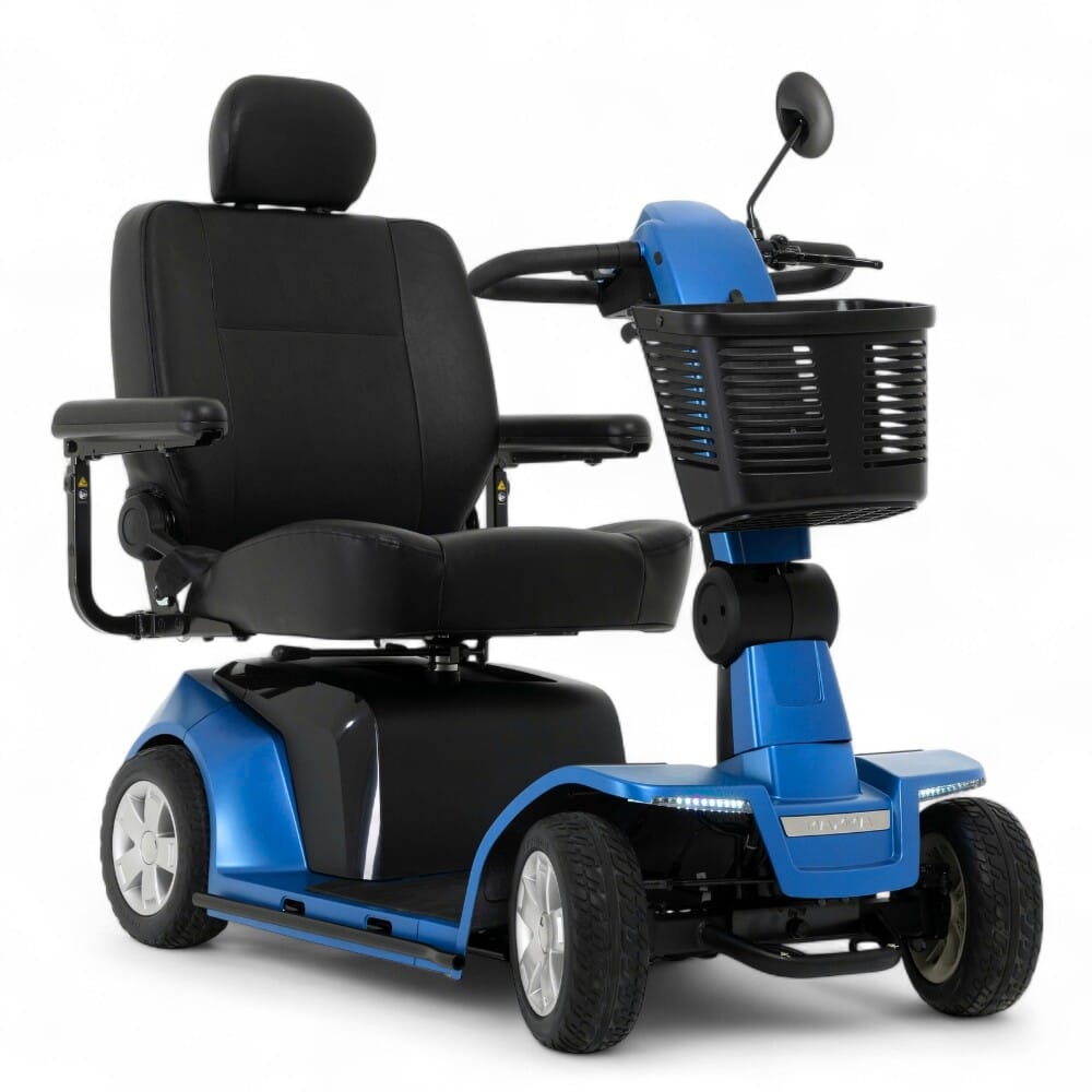 pride maxima four wheel mobility scooter blue