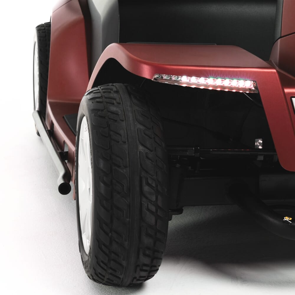 pride maxima four wheel mobility scooter red front lights