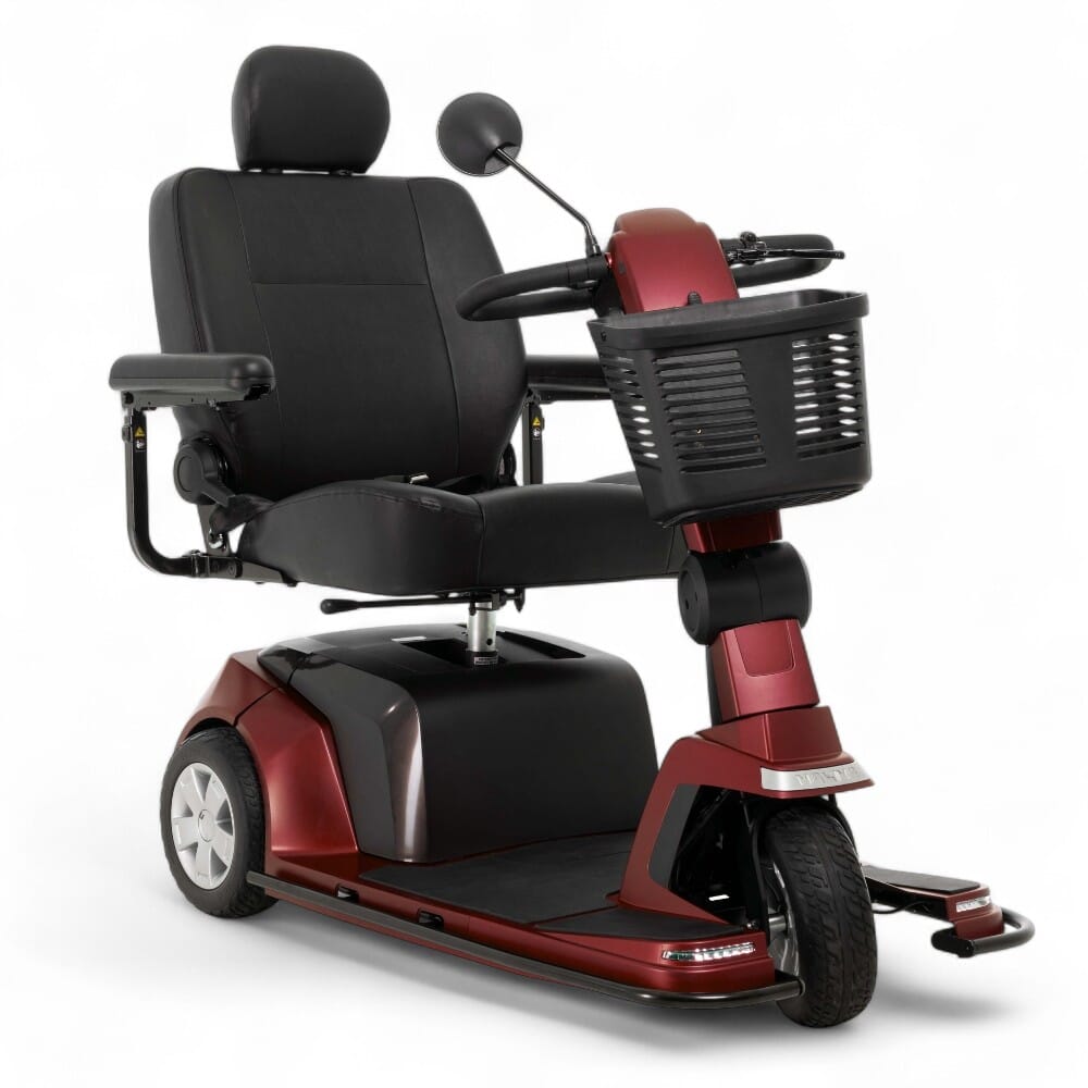 pride maxima three wheel mobility scooter red