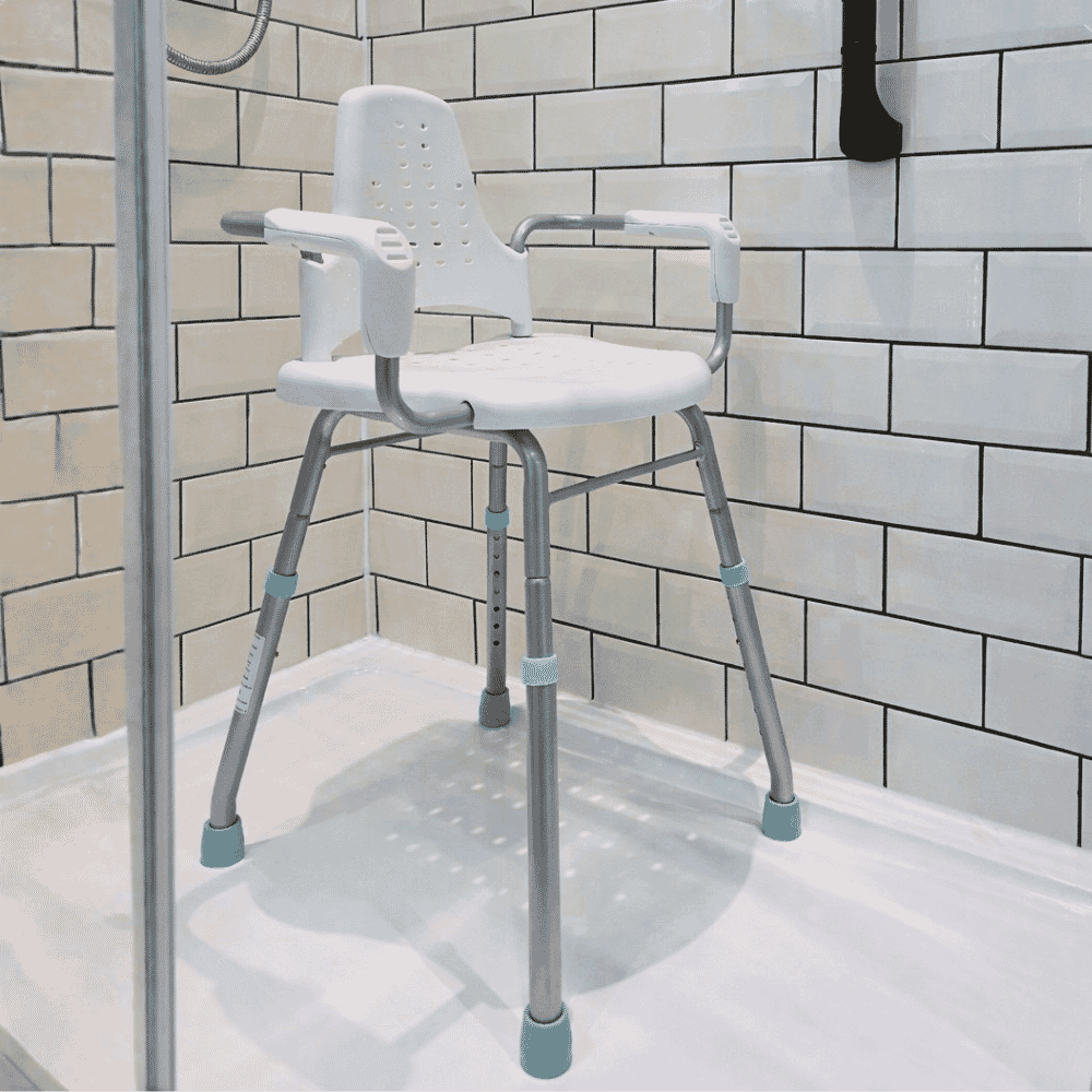 prima aluminium shower stool side