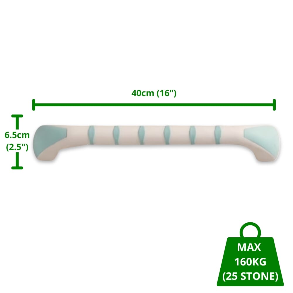 prima grab bar white mint colour straight 40cm 16 dimensions