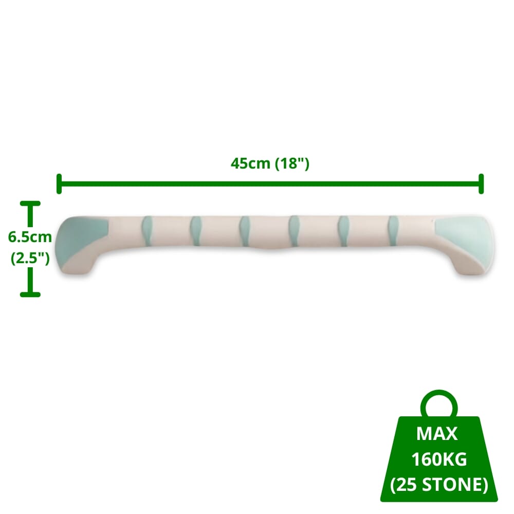 prima grab bar white mint colour straight 45cm 18 dimensions