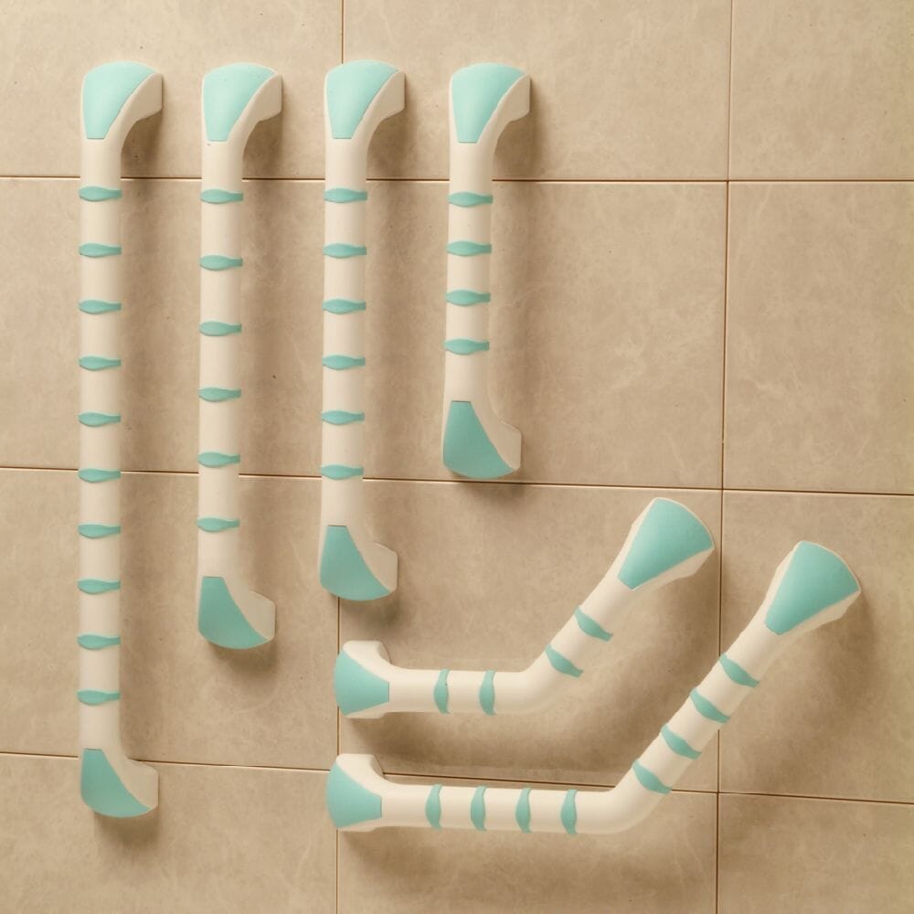 View Prima Grab Bar WhiteMint Colour Angled 40cm 16 information