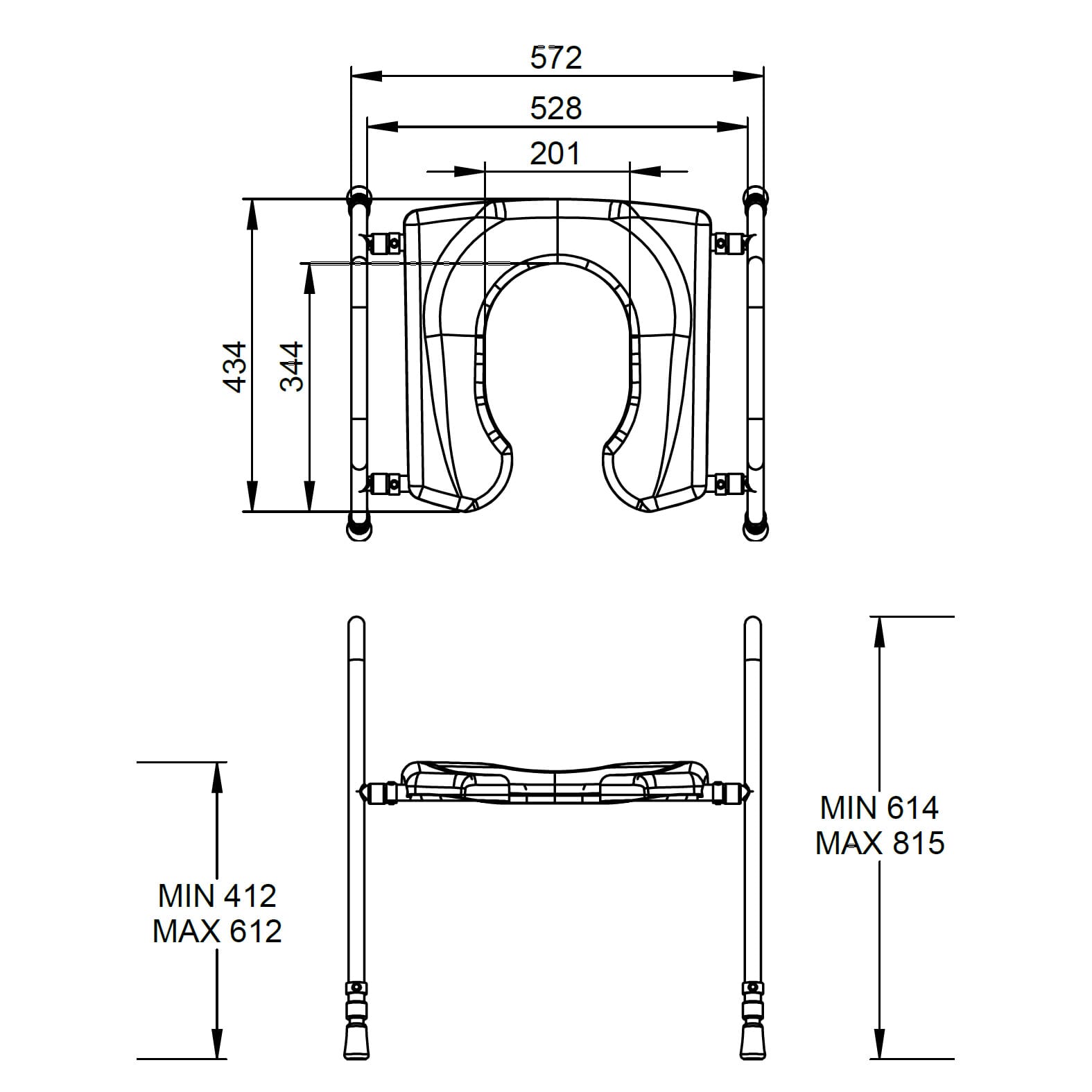 prima horsehoe toilet aid diagram