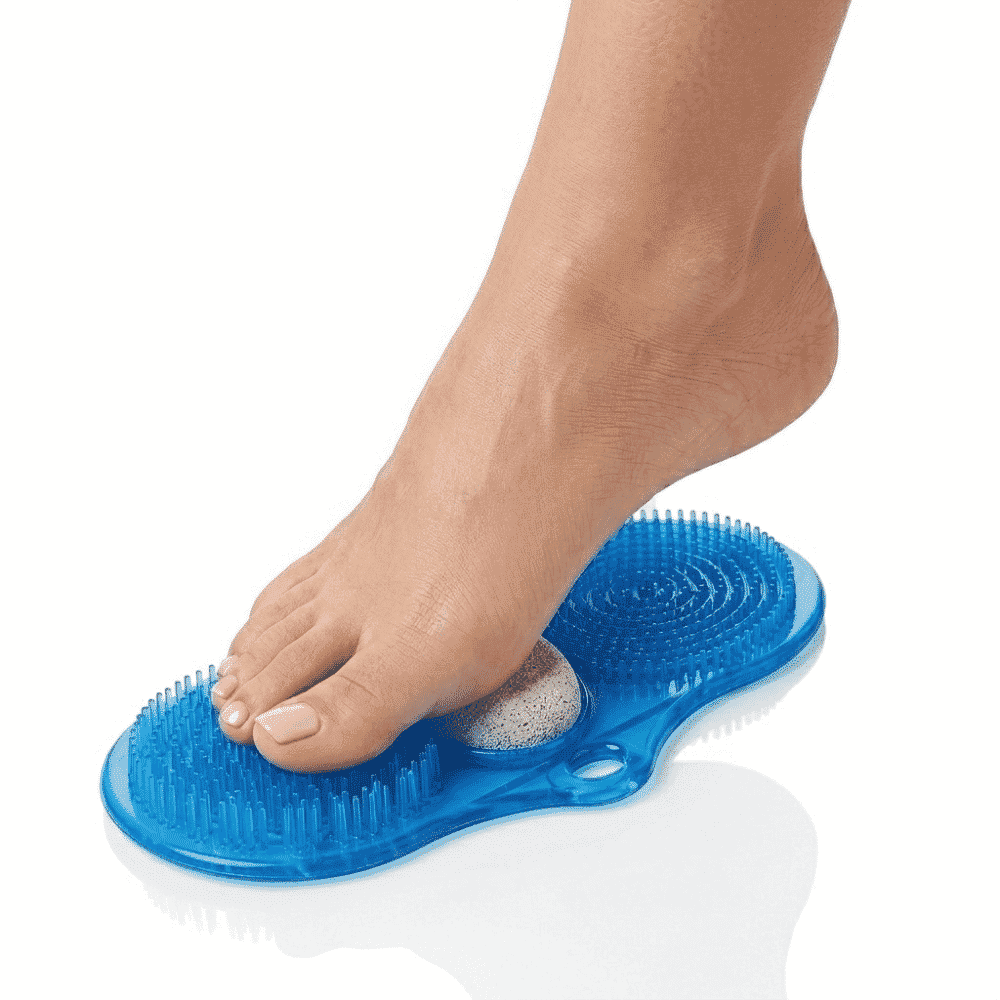 pumice foot cleaner in use