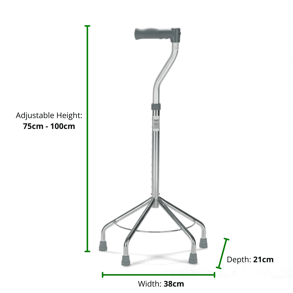 quad walking stick dimensions