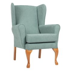 Queen Anne Fireside Chair - Green