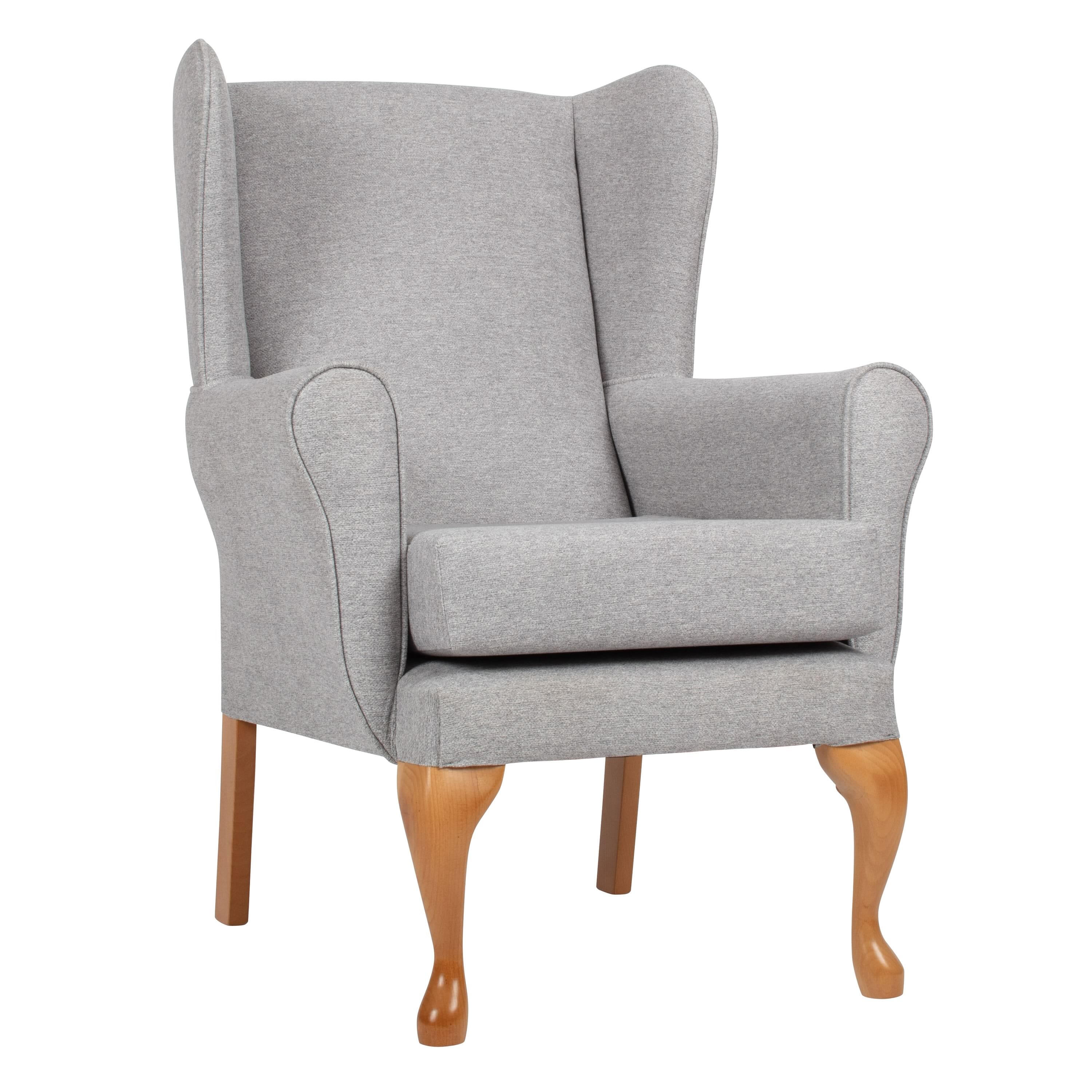 queen anne fireside chair grey