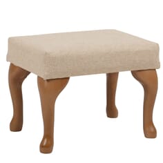 Queen Anne Fireside Footstool - Dark Cream