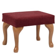 Queen Anne Fireside Footstool - Deep Red