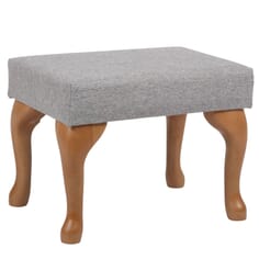 Queen Anne Fireside Footstool - Grey