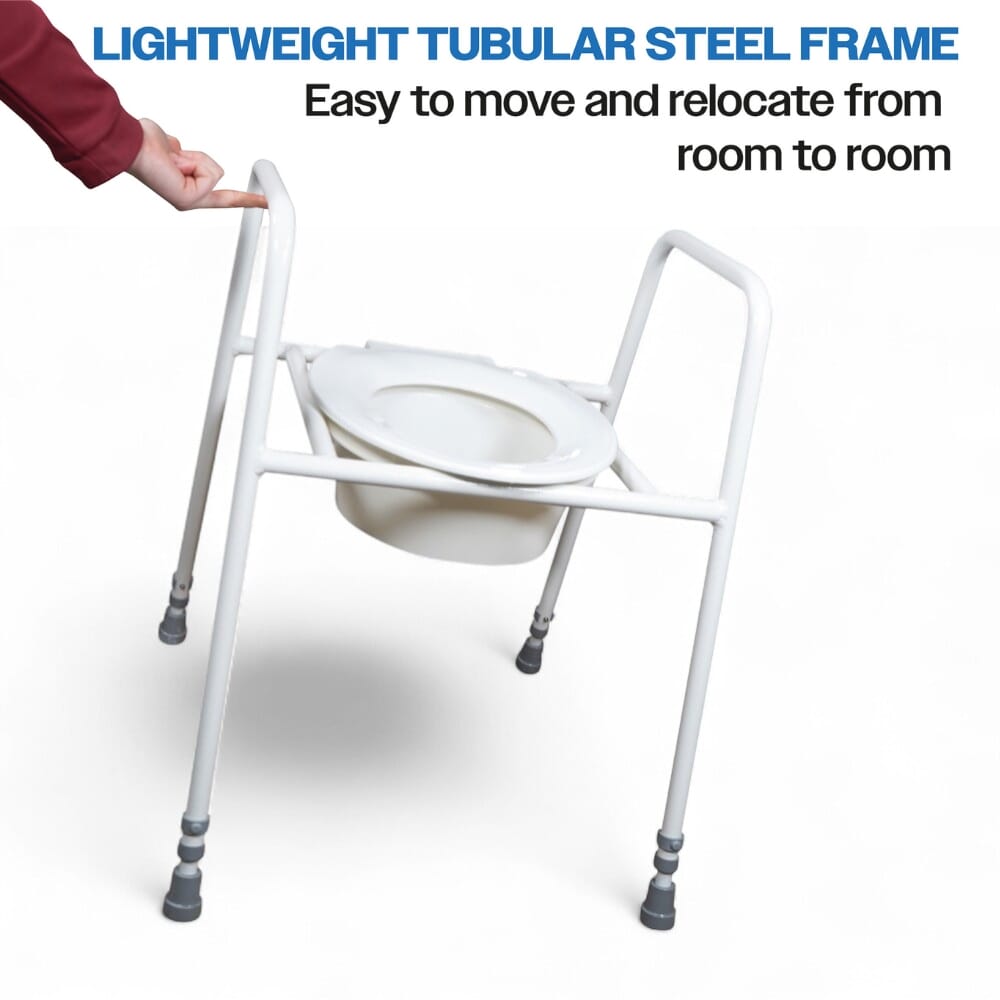 raised toilet frame and seat lightweight