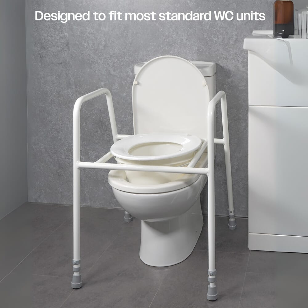 raised toilet frame and seat over toilet