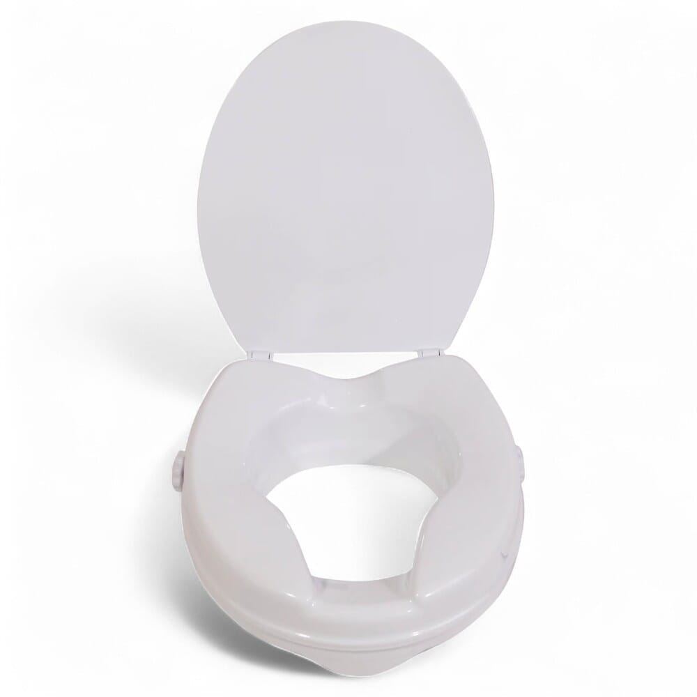 raised toilet seat 2 inch seat with lid front