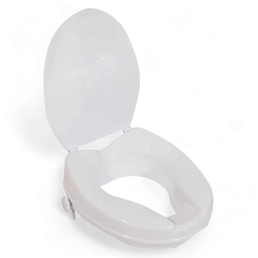 raised toilet seat 2 inch seat with lid