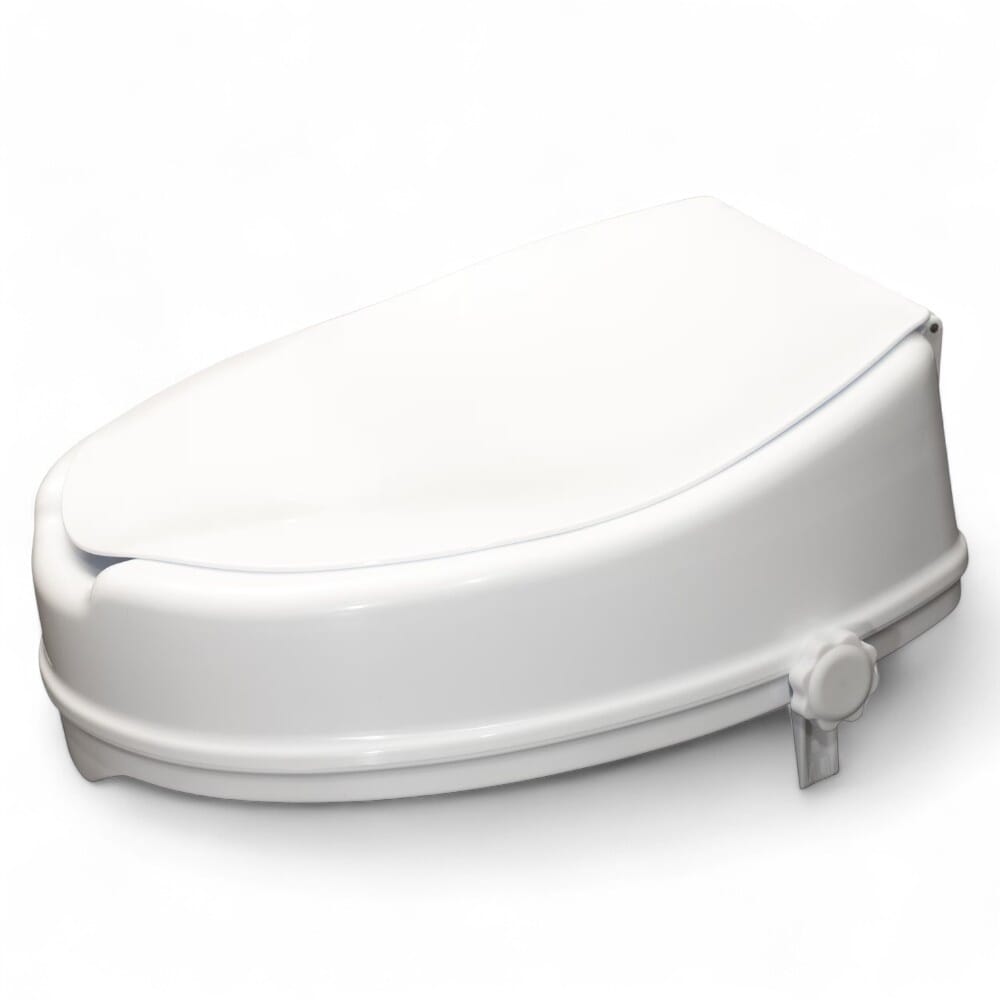 raised toilet seat 4 inch seat with lid closed