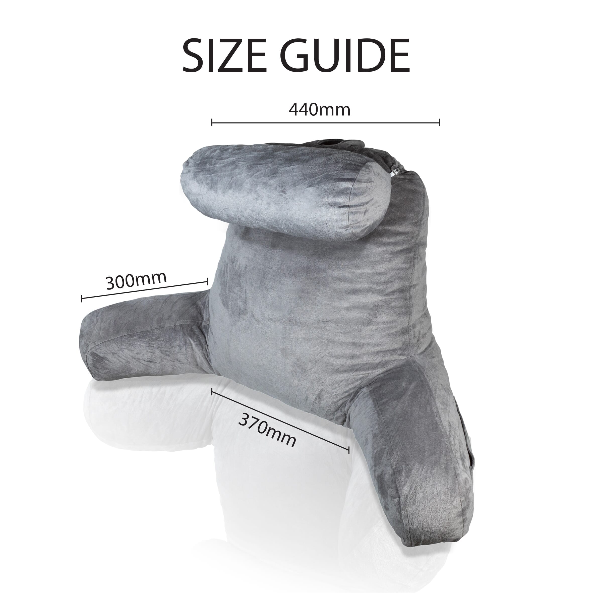 reading pillow with arms 24 inch dimensions